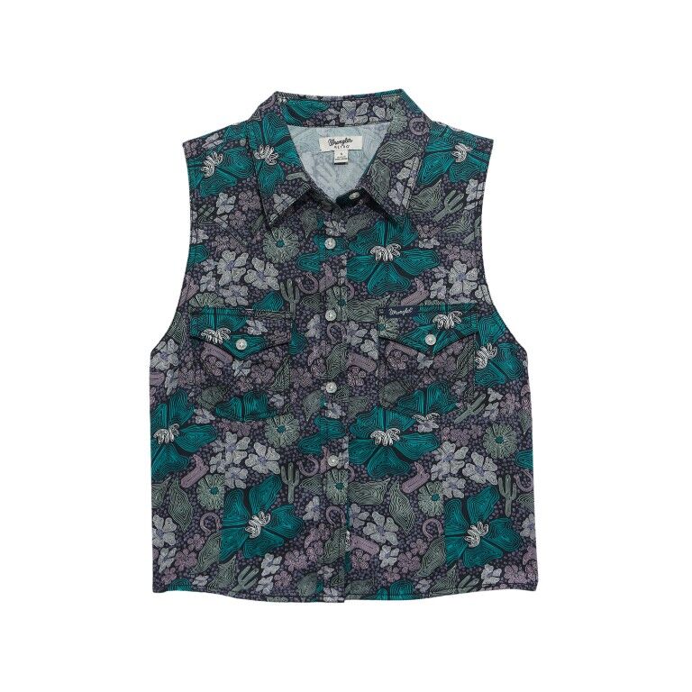 Wrangler Women's Retro Punchy Sleeveless Snap Shirt