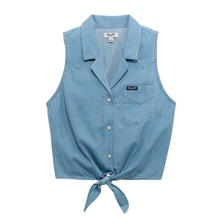 Wrangler Women's Retro Punch Denim Front Tie Shirt