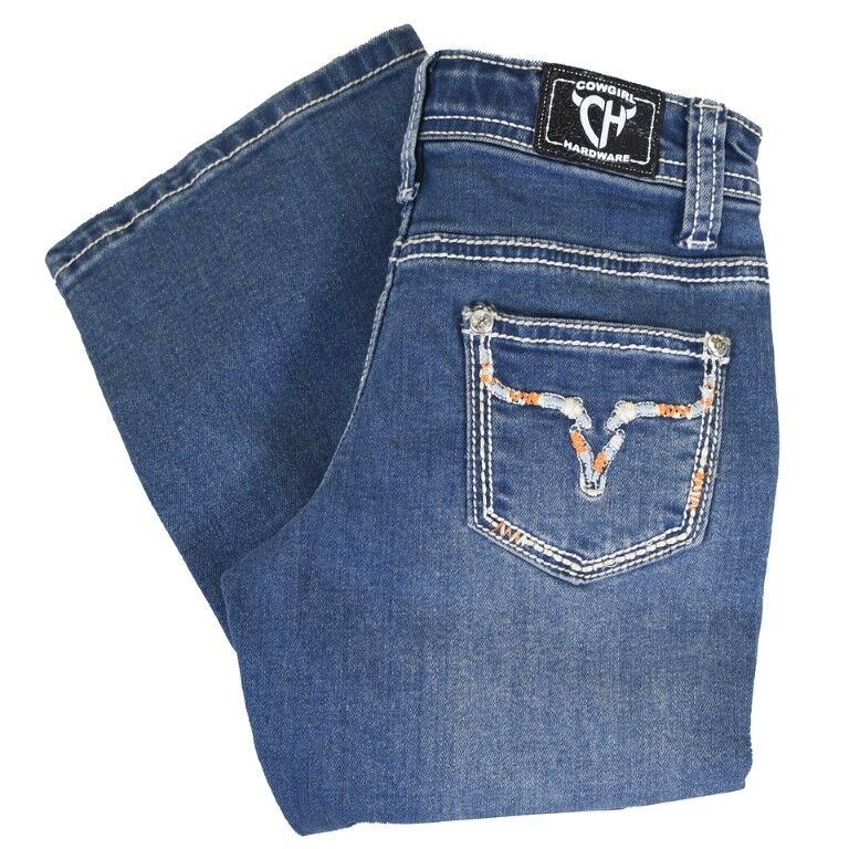 Cowboy Hardware Girl's Skull Aztec Bell Bottom Jean