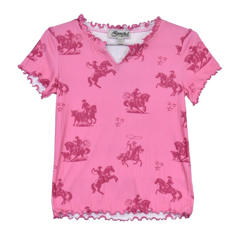 Cowboy Hardware Girl's Desert Bronco Short Flutter Sleeve Top