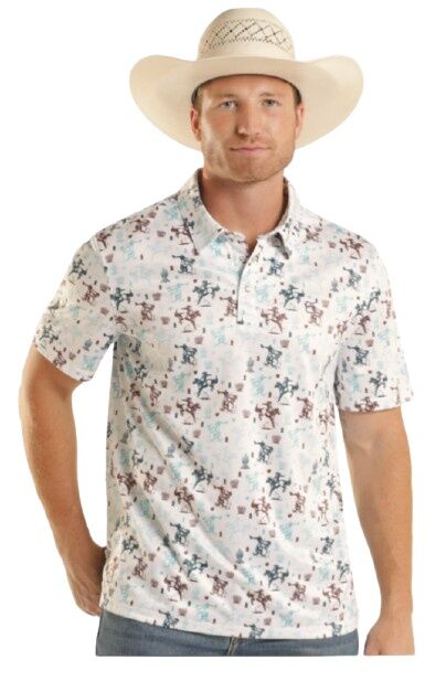 Panhandle Slim Men's Western Scenic Print Polo