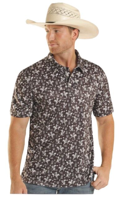 Panhandle Slim Men's Western Scenic Print Polo