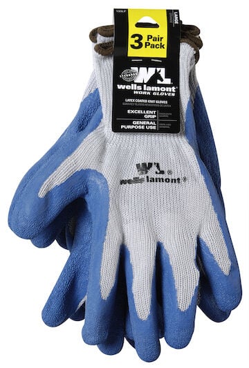 Wells Lamont Men's Latex Gloves (3-Pack) - Blue, M