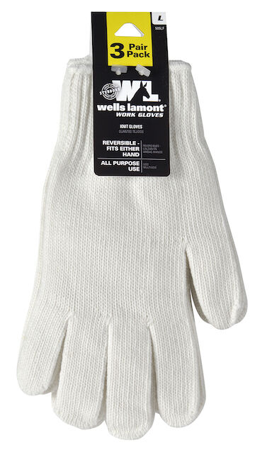 Wells Lamont Men's String Knit 3 Pack Gloves in White