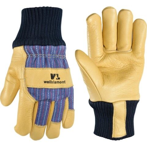 Wells Lamont Men’s White Mule Leather Insulated Knit Wrist