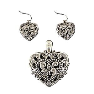 M & F Western Blazin Roxx Scroll Heart Set