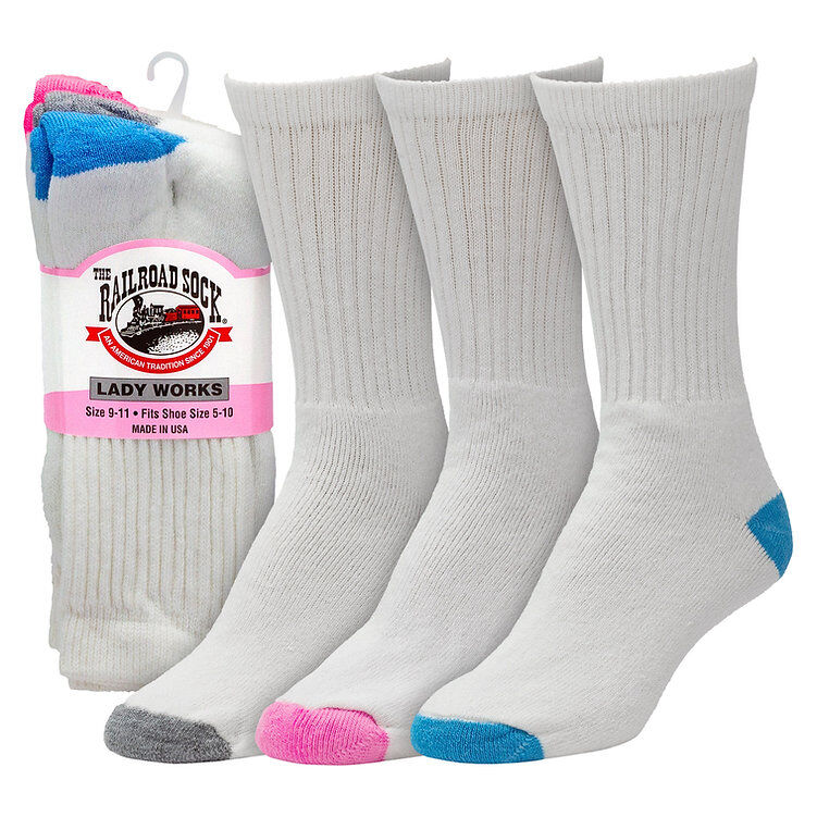The Railroad Sock Women's Crew Sock 3-Pk in White
