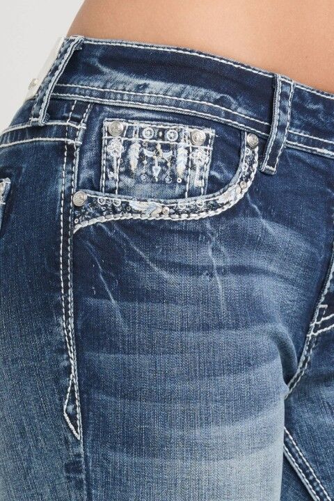 Grace In LA Girl's Embroidery Bootcut Jean