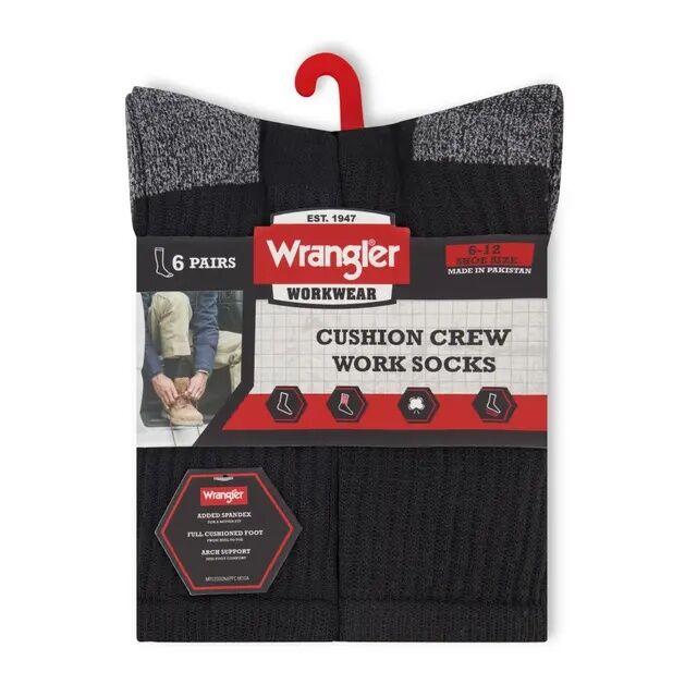Wrangler Men's Ultra Dry Socks, 6-Pk