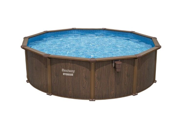 Bestway Hydrium Steel Wall Above Ground Round Pool Set, 18-Ft X 52-In