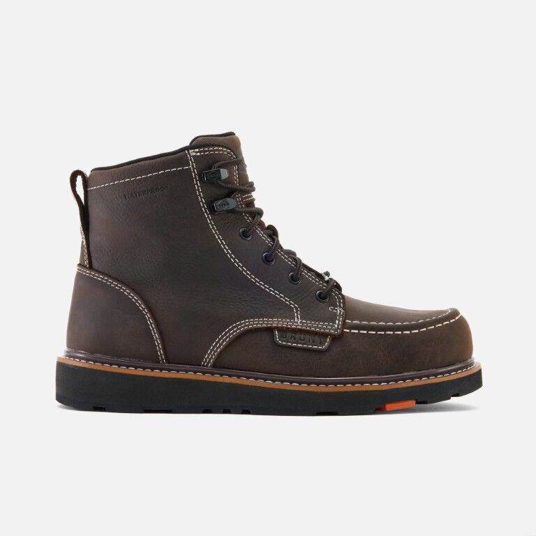 BRUNT Men's The Marin Waterproof 6-In Moc Toe Soft Toe Boot