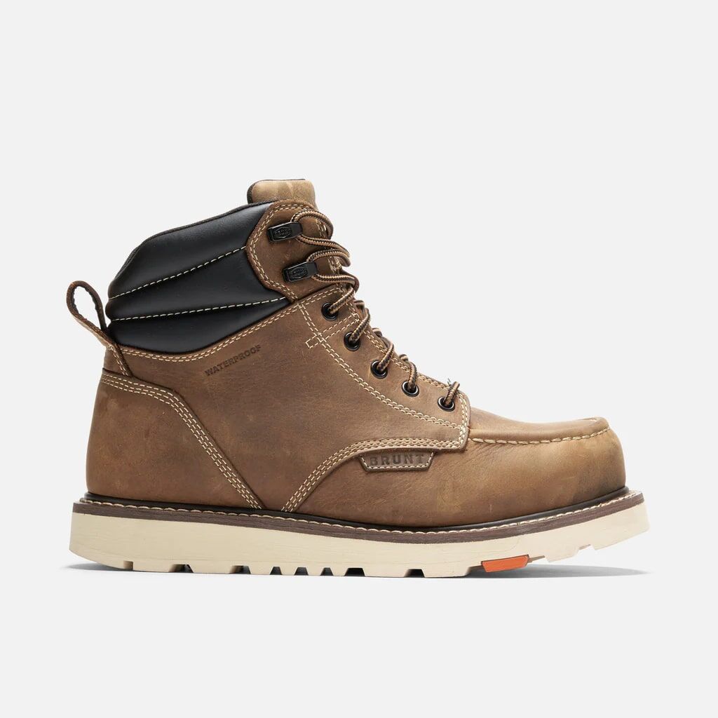 BRUNT Men's The Marin 6-In Welted Waterproof Moc Toe Work Boot