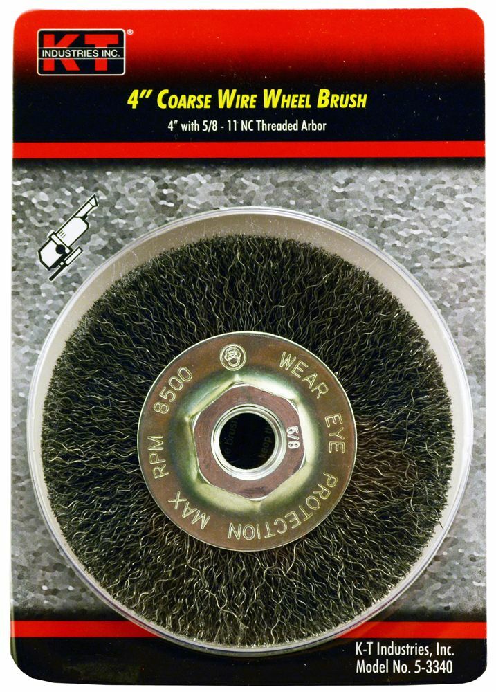 KT Industries 4 in Wheel Brush Coarse 5/8 - 11 Thread