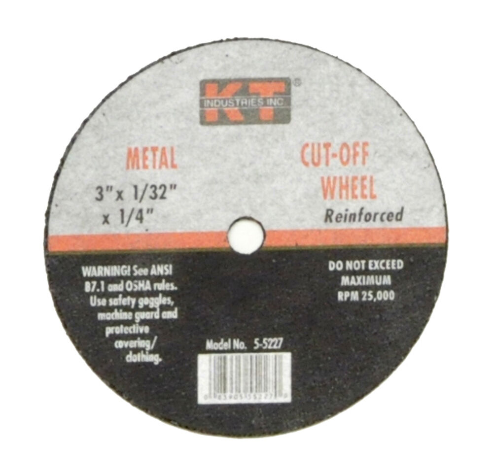 KT Industries Metal Cut-Off Wheel Type 1, 3-In x 1/32-In x 1/4-In