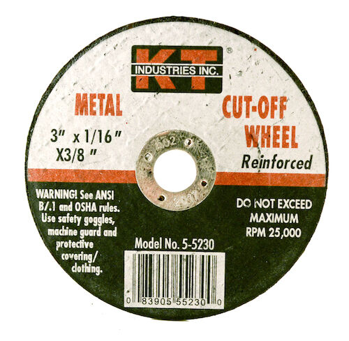 KT Industries Metal Cut-Off Wheel Type 1, 3-In x 1/16-In x 3/8-In