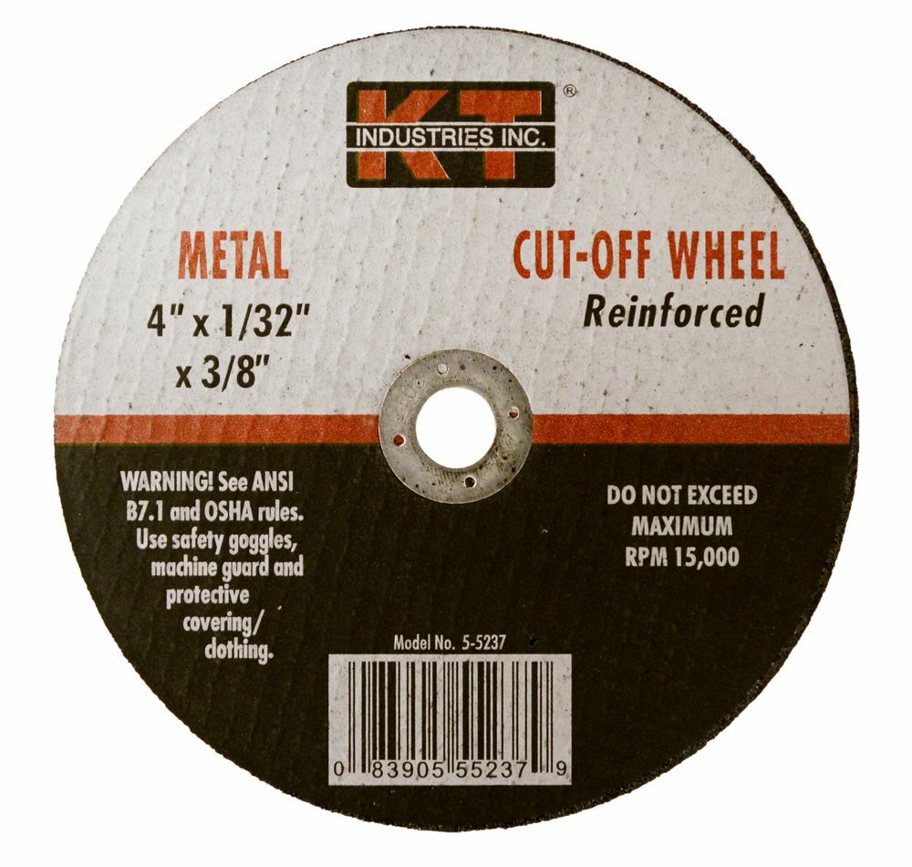KT Industries Metal Cut-Off Wheel Type 1, 4-In x 1/32-In x 3/8-In