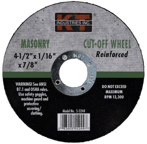 KT Industries Masonry Cutting Wheel 4.5X1/16X7/8
