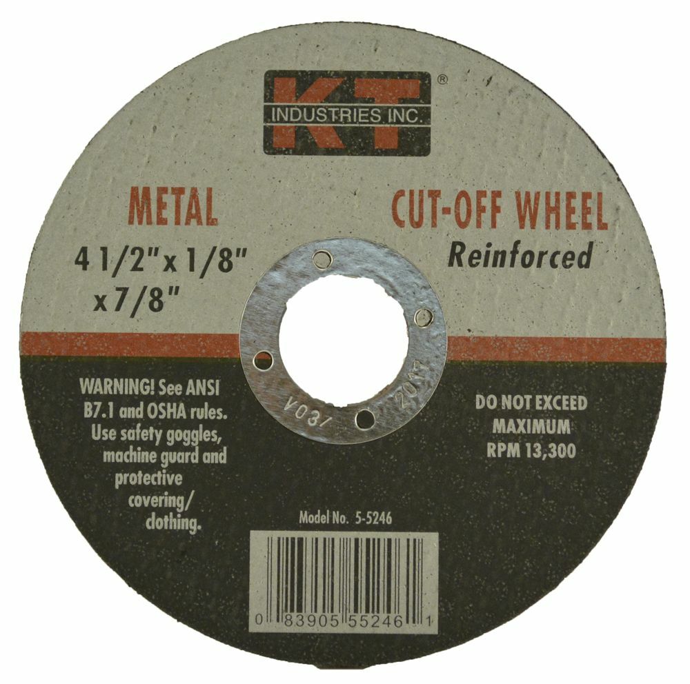 KT Industries Metal Cut-Off Wheel Type 1, 4 1/2-In x 1/8-In x 7/8-In