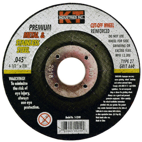 KT Industries 4-1/2X.045X7/8" Cut Off Wheel