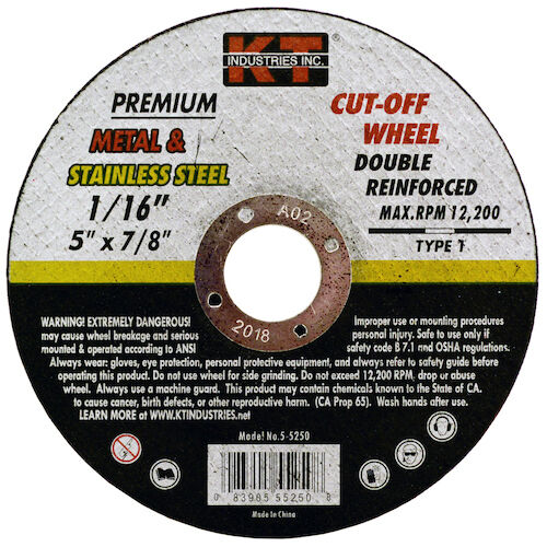 KT Industries Cut Off Wheel 5 X 1/16 X 7/8