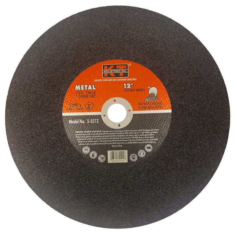 KT Industries Metal Cut-Off Wheel Type 1, 12-In x 7/64-In x 1-In