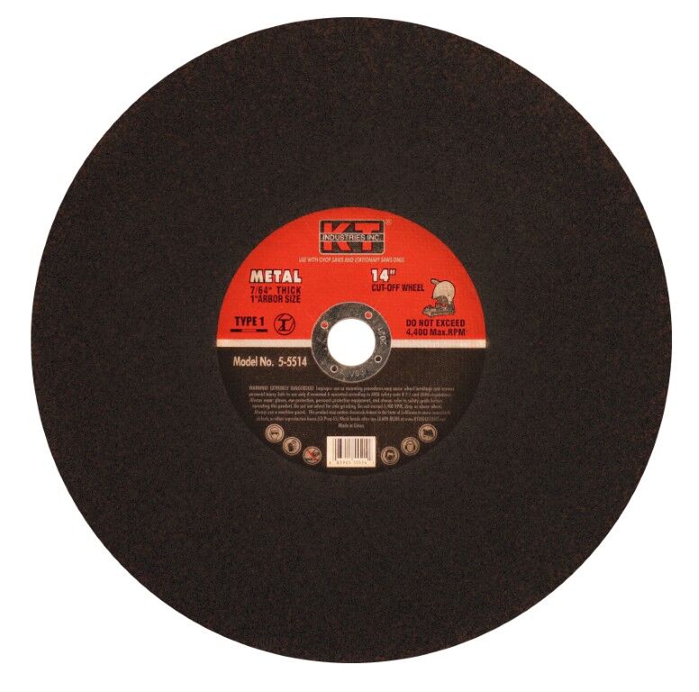 KT Industries Metal Cut-Off Wheel Type 1, 14-In x 7/64-In x 1-In