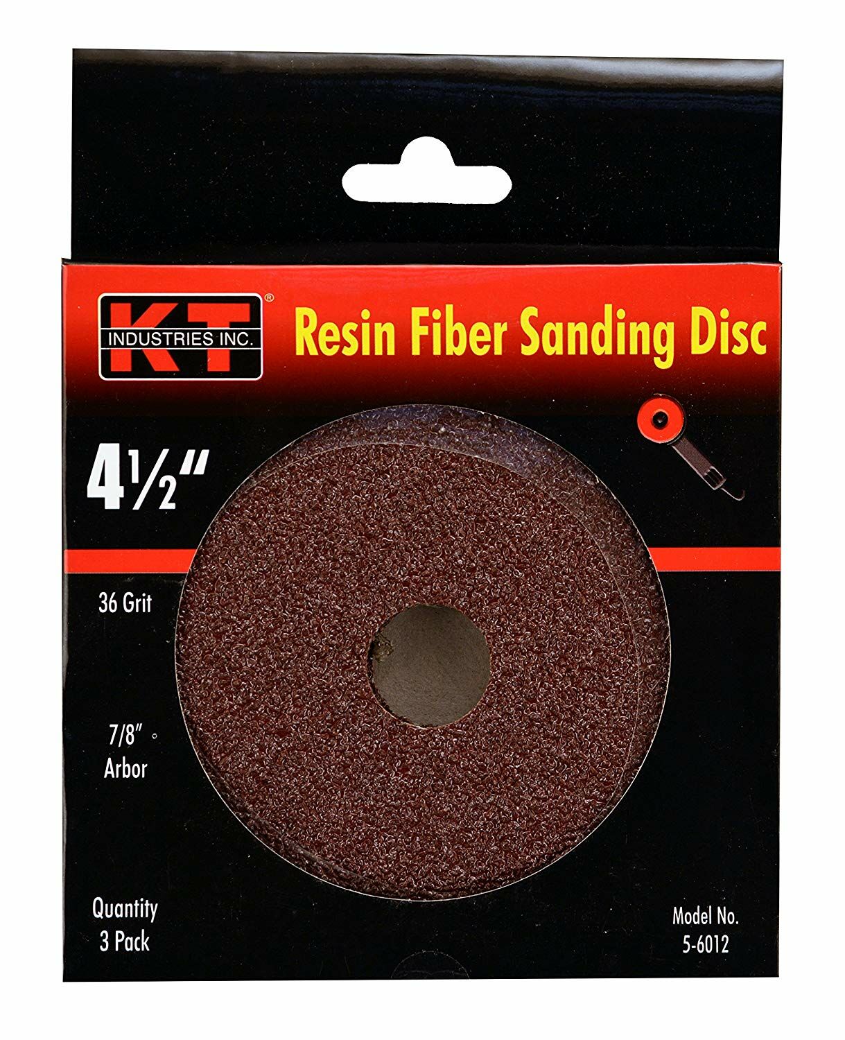 KT Industries 4-1/2" 36 Grit Sanding Disc 3 pk
