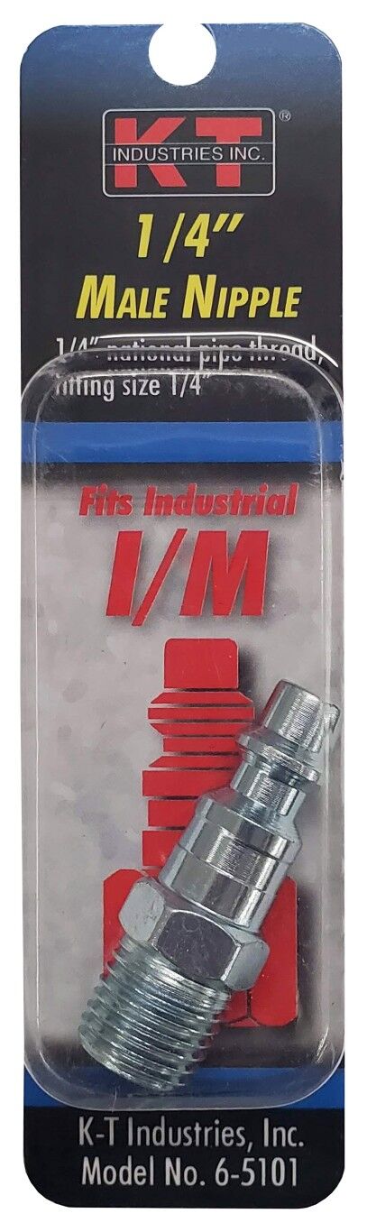 KT Industries Industrial Male NPT Nipple, 1/4-In
