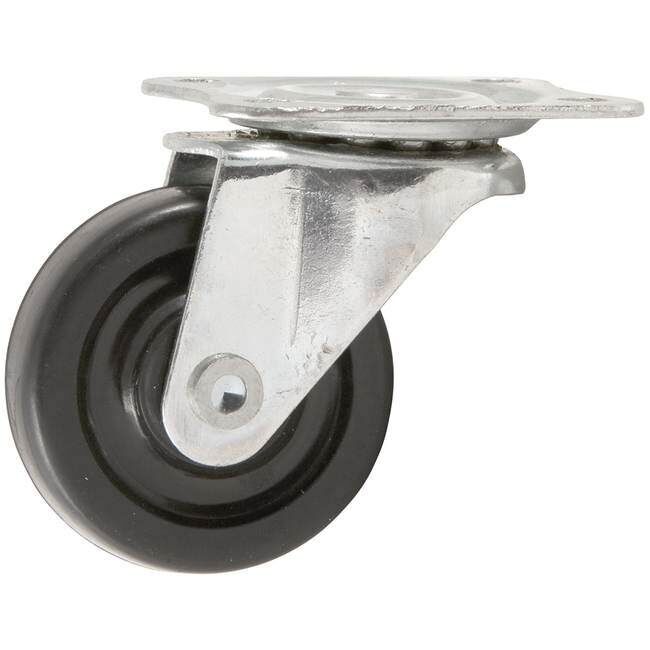 Precision Casters + Wheels 1-1/2-In Swivel Plate Rubber Caster