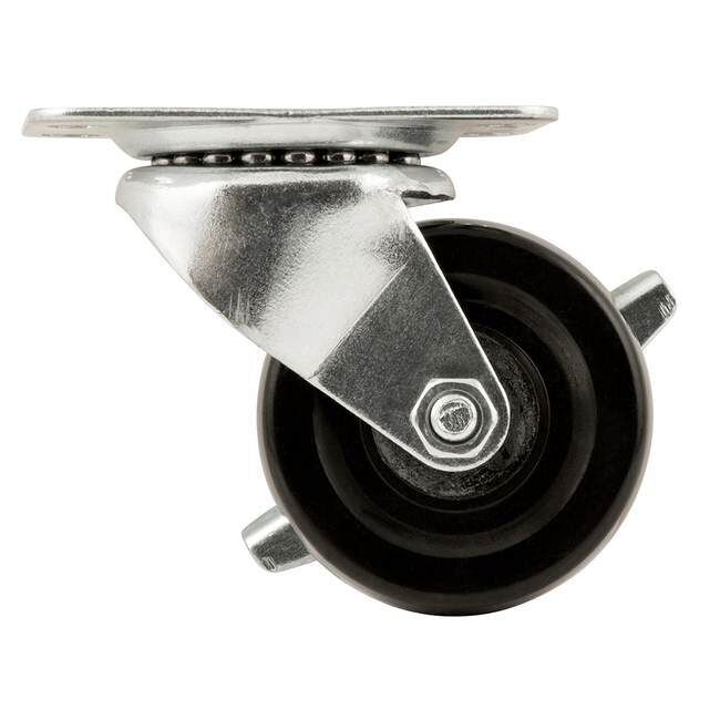 Waxman Soft Touch Heavy Duty Rubber Swivel Caster Wheel With Brake, 2-In