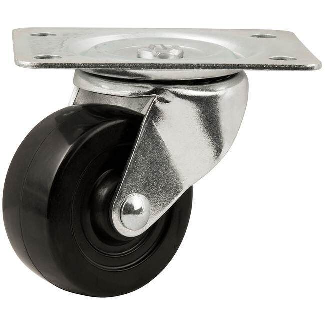 Precision Casters + Wheels 2-1/2-In Swivel Plate Rubber Caster