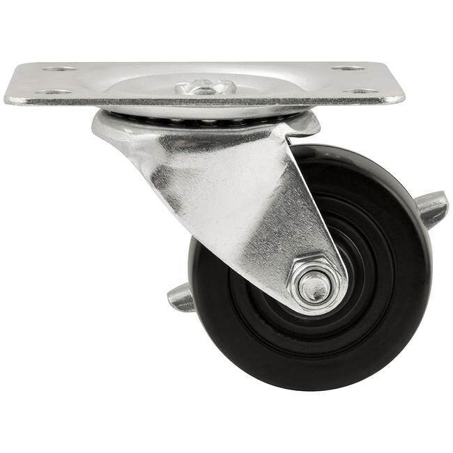 Precision Casters + Wheels 2-1/2-In Swivel Plate Rubber Caster with Brake