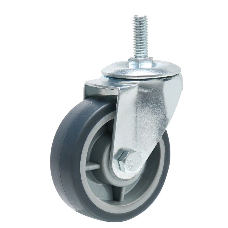 Precision Casters + Wheels 2-In Swivel Non-Marking TPR Threaded Stem Caster