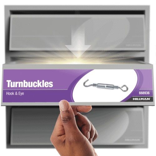 Hillman Hardware Essentials Hook and Eye Turnbuckle Zinc, 3/8-In-16 x 16-1/4-In