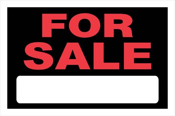 Hillman For Sale Sign - Black, 8 in x 12 in, Styrene