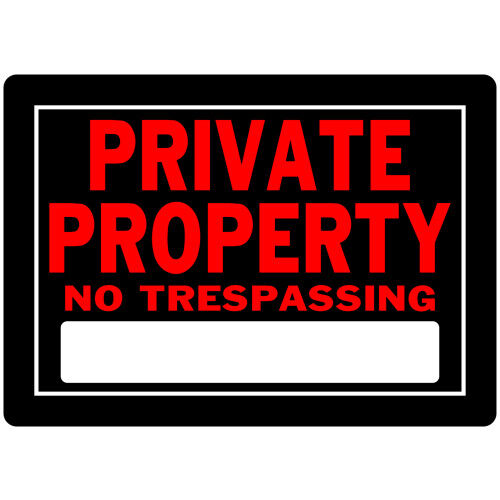 Hillman Private Property No Trespassing Sign, 10-In x 14-In
