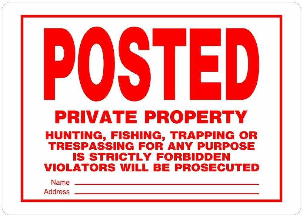 Hillman Posted With Copy Sign - White, 10 in x 14 in, Aluminum