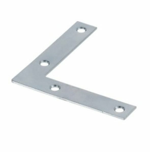 Hillman Zinc Flat Corner Iron - 4 in X 3/4 in, Zinc