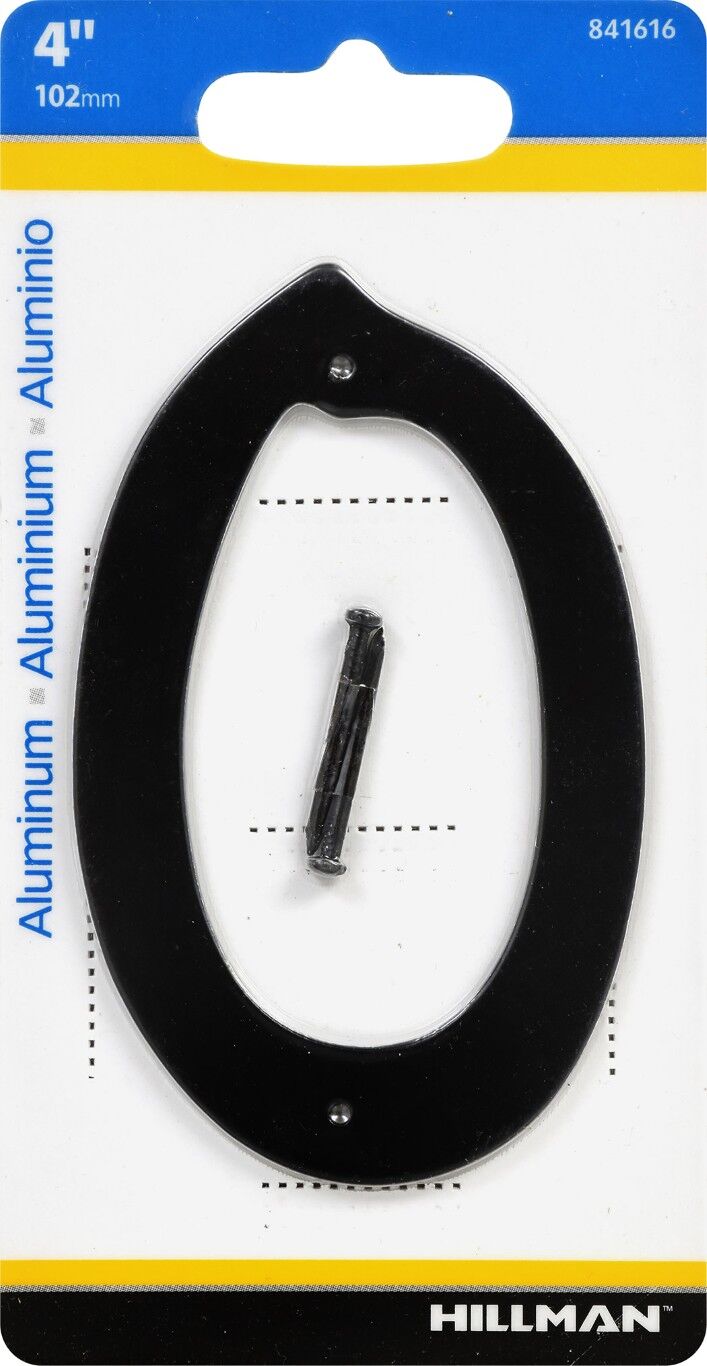 Hillman Aluminum Nail-On House Number "0", 4-In