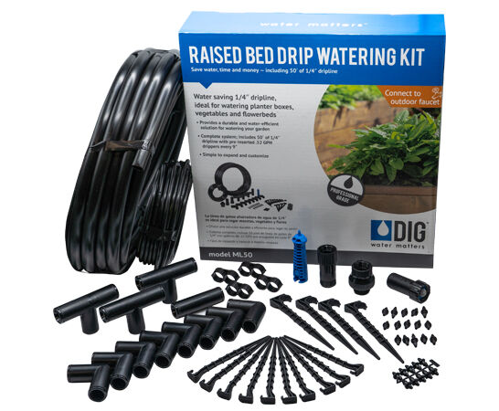 DIG Raised Bed Garden Drip Irrigation Kit, 25 PSI