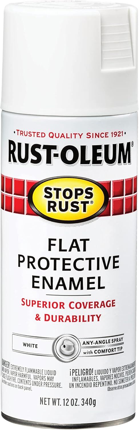 Rust-Oleum Stops Rust Enamel Spray Paint Flat White, 12-Oz
