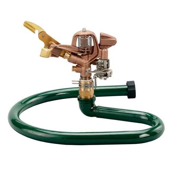 Orbit 3/4-In Brass 0°-360° Pattern Impact Sprinkler On Metal Ring Base, 45-Ft