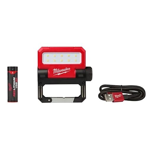 Milwaukee RedLithium USB Rechargeable Rover Pivoting Flood Light, 550-Lm