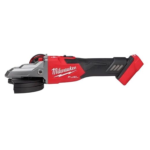 Milwaukee M18 Fuel Lock-On Slide Switch Flathead Braking Angle Grinder, 5-In (Tool Only)