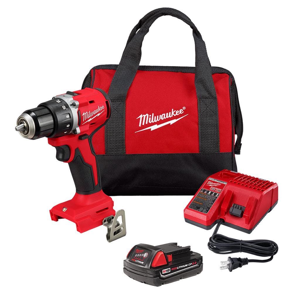 Milwaukee M18 Compact Brushless Drill Driver Kit, 1/2-In