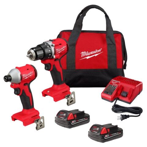 Milwaukee M18 Compact Brushless Drill Driver & Impact Driver 2-Tool Combo Kit