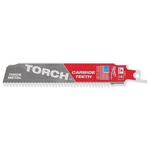 Milwaukee Sawzall Torch Carbide Thick Metal Blade, 8 TPI, 6-In