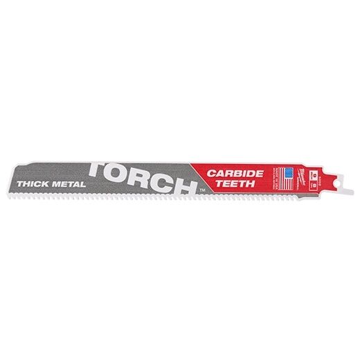 Milwaukee Sawzall Torch Carbide Thick Metal Blade, 8 TPI, 9-In, 3-Pk