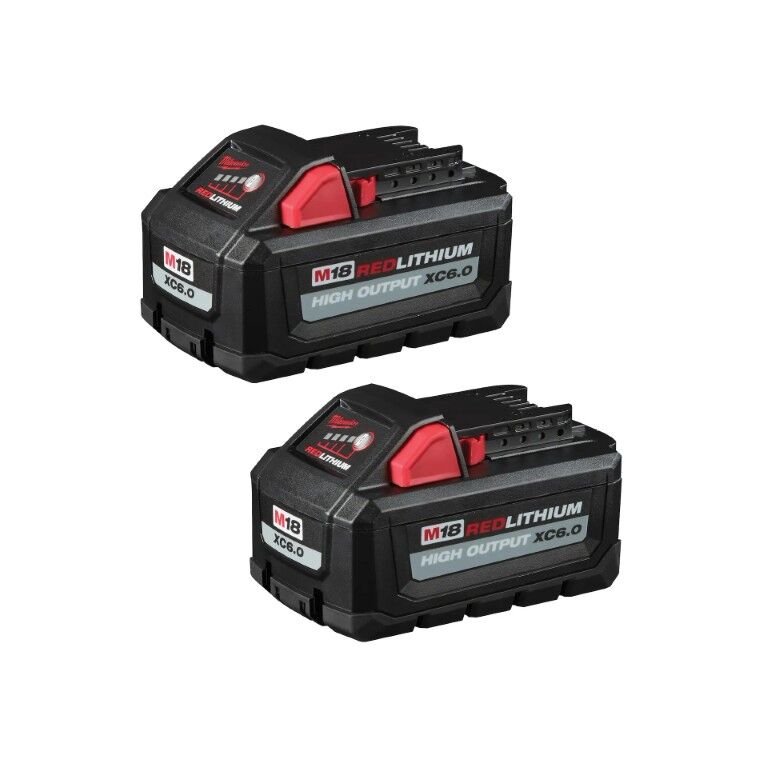 Milwaukee M18 RedLithium High Output XC6.0 Battery 6-Ah, 2-Pk