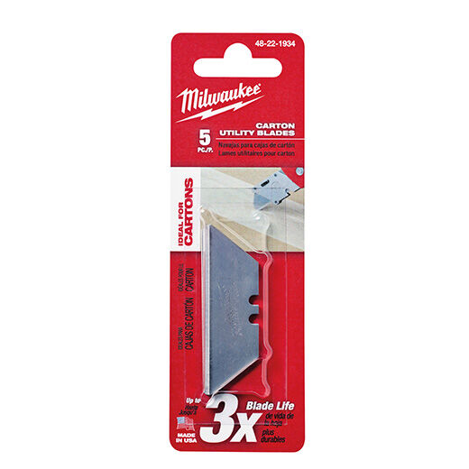 Milwaukee Tool 5 Piece Carton Utility Knife Blades